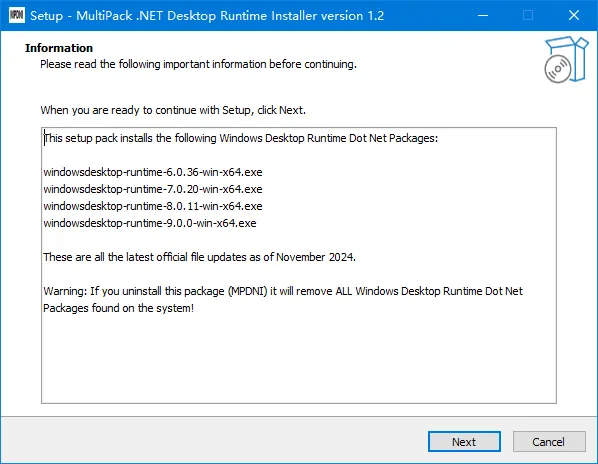 MultiPack .NET Windows Desktop Installer 截图 1