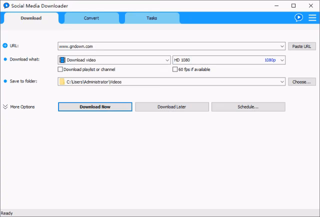 Social Media Downloader 主界面