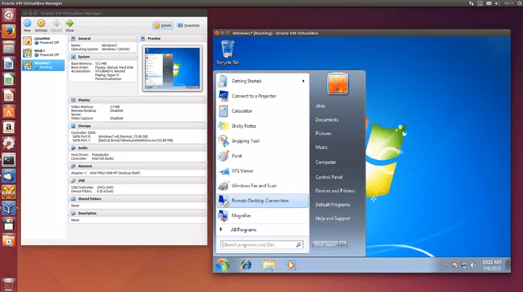 VirtualBox 客户端系统运行状态